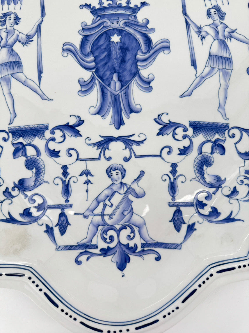 VINTAGE CHELSEA HOUSE Blue & White Porcelain Decorative Wall Plate