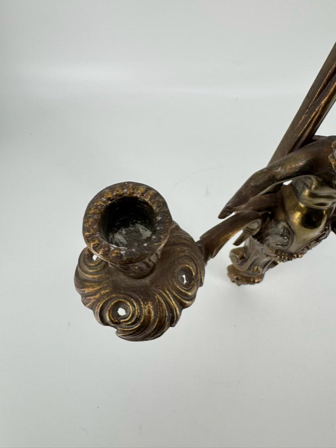 Brass Cupid & Bow Candle Sconce