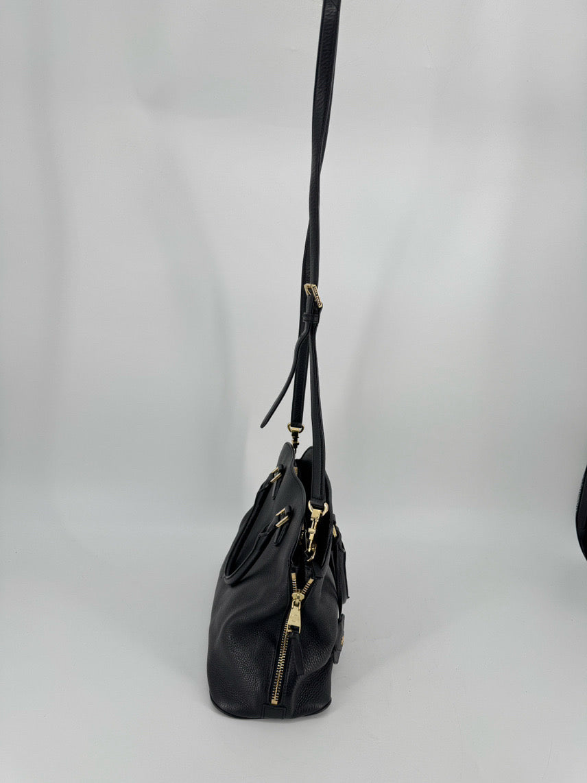 TORY BURCH Black Leather Tote Bag