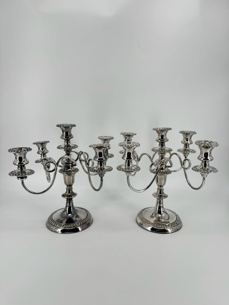 Silver Plate 4-Arm Pair of Candelabras