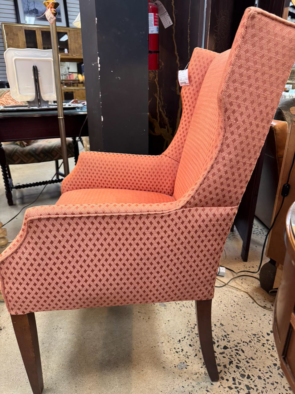 Salmon Wingback Chair