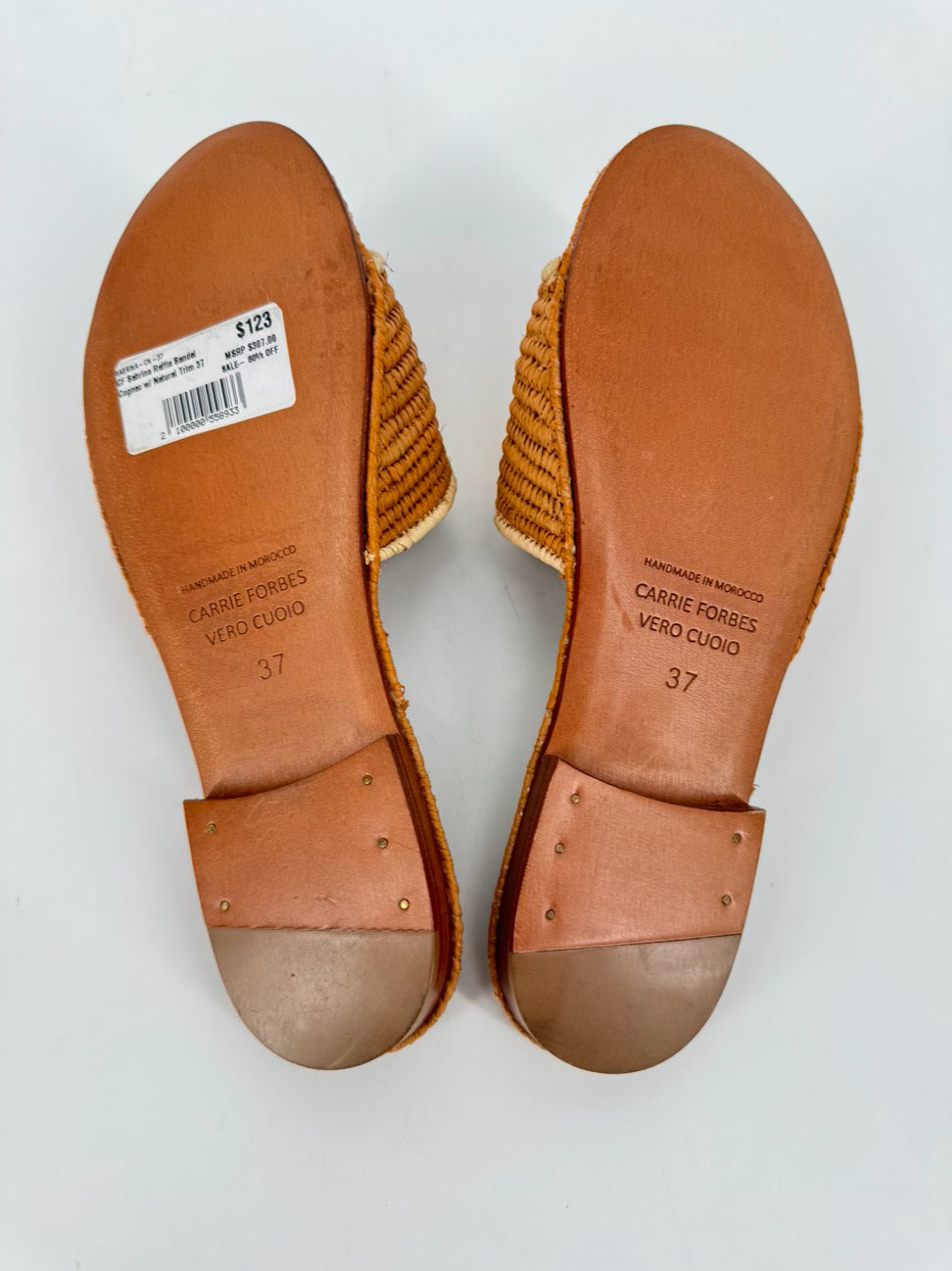 CARRIE FORBES Size 37 Natural Sandals