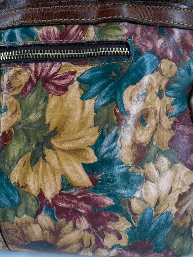 PATRICIA NASH Green & Red Floral Purse
