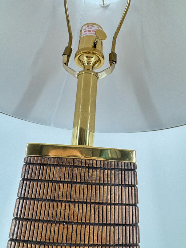 Brown Brass & Resin Arched Bottom Lamp