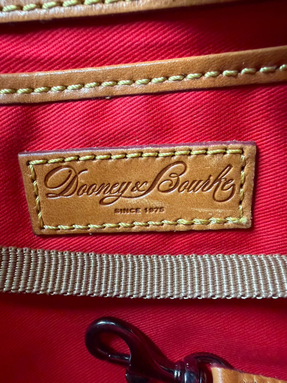 DOONEY & BOURKE Blue & Brown Ostrich Embossed Leather Pocket Satchel