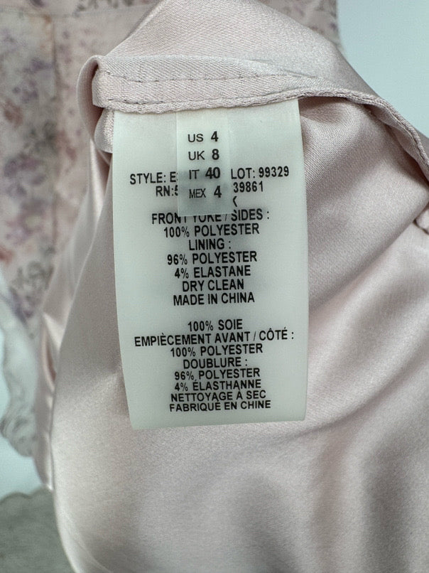 ELIE TAHARI Size 4 Blush Floral Channa Sleeveless Dress NWT