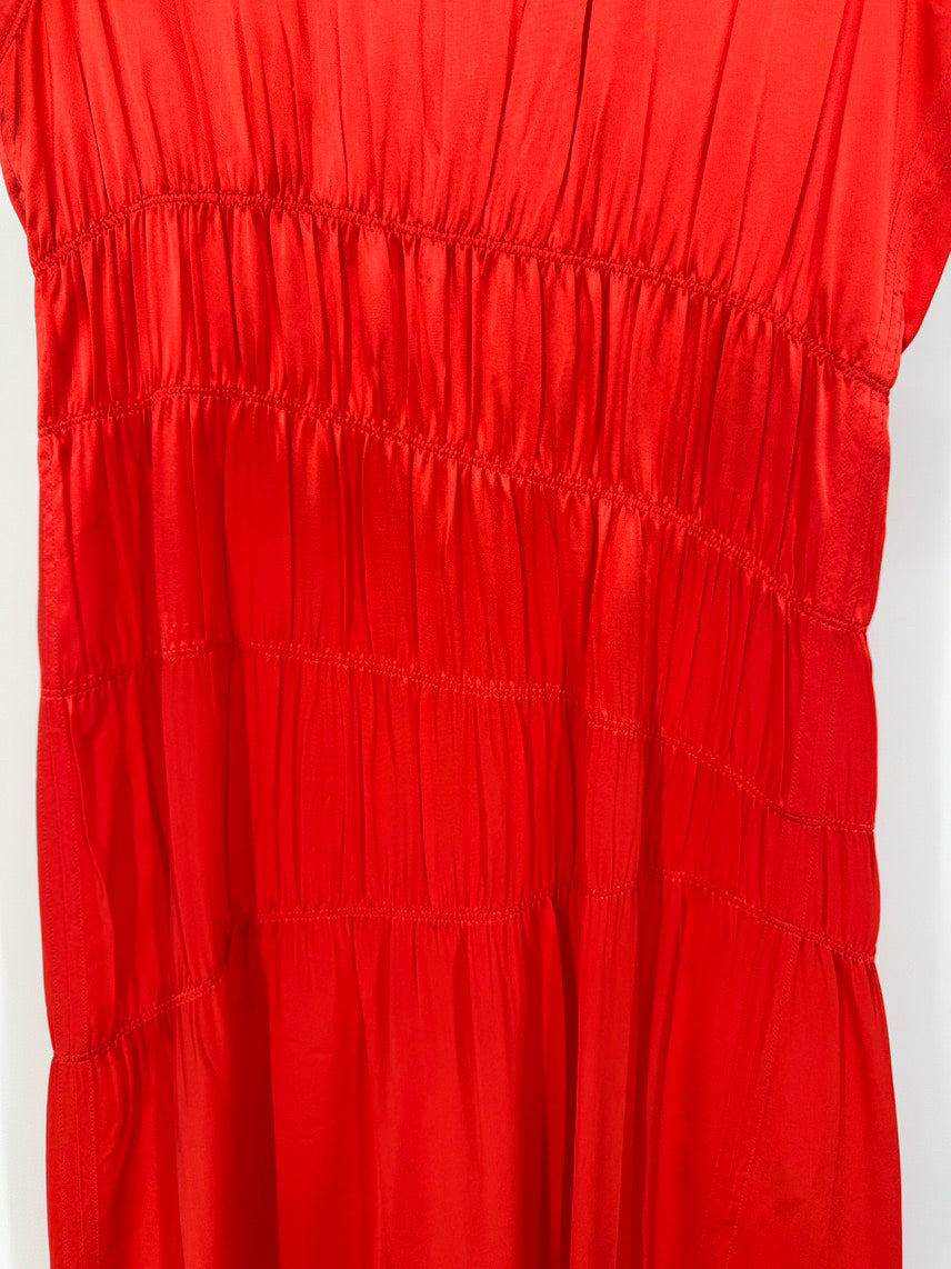 HELMUT LANG Size 8 Fire Sleeveless Dress