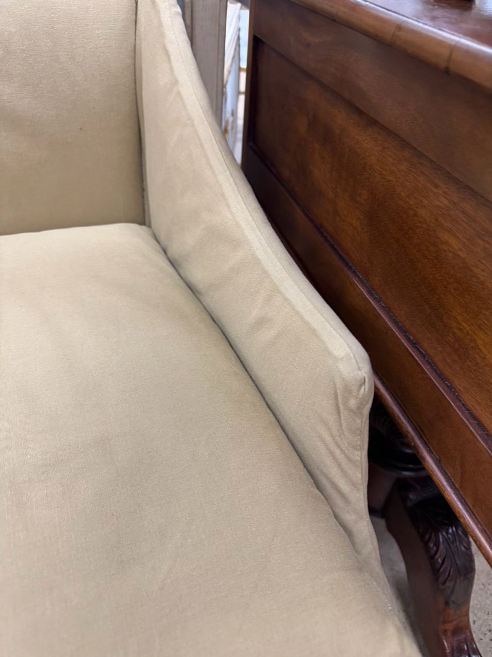 LEE INDUSTRIES Tan Slip Cover Side Chair
