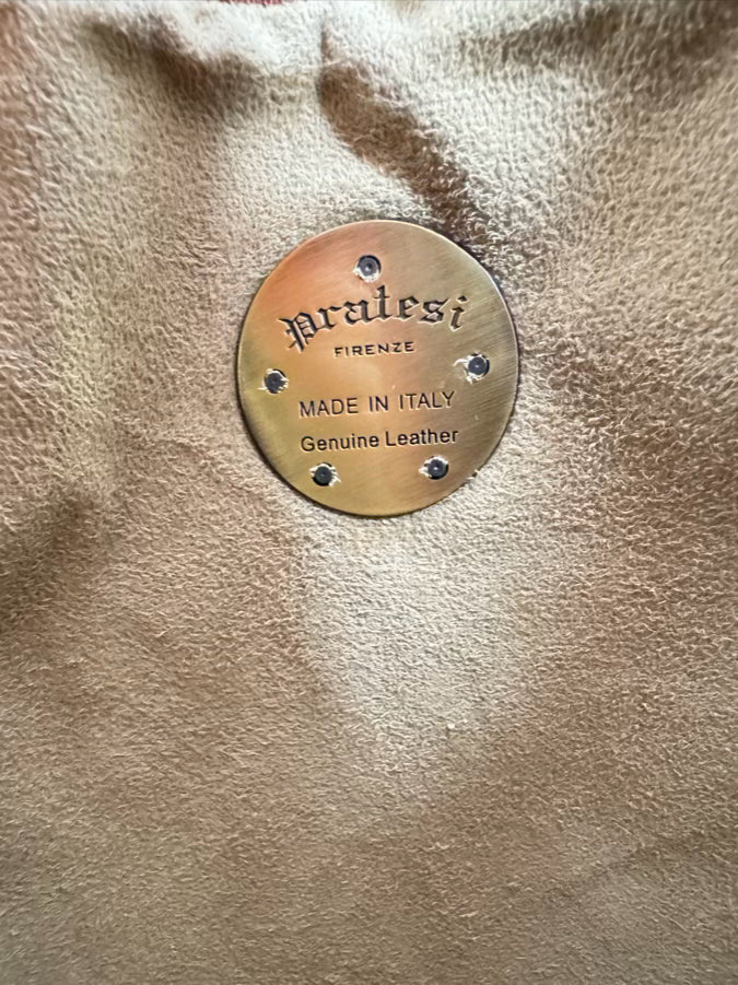 PRATESI FIRENZE Cognac Leather Crossbody Bag