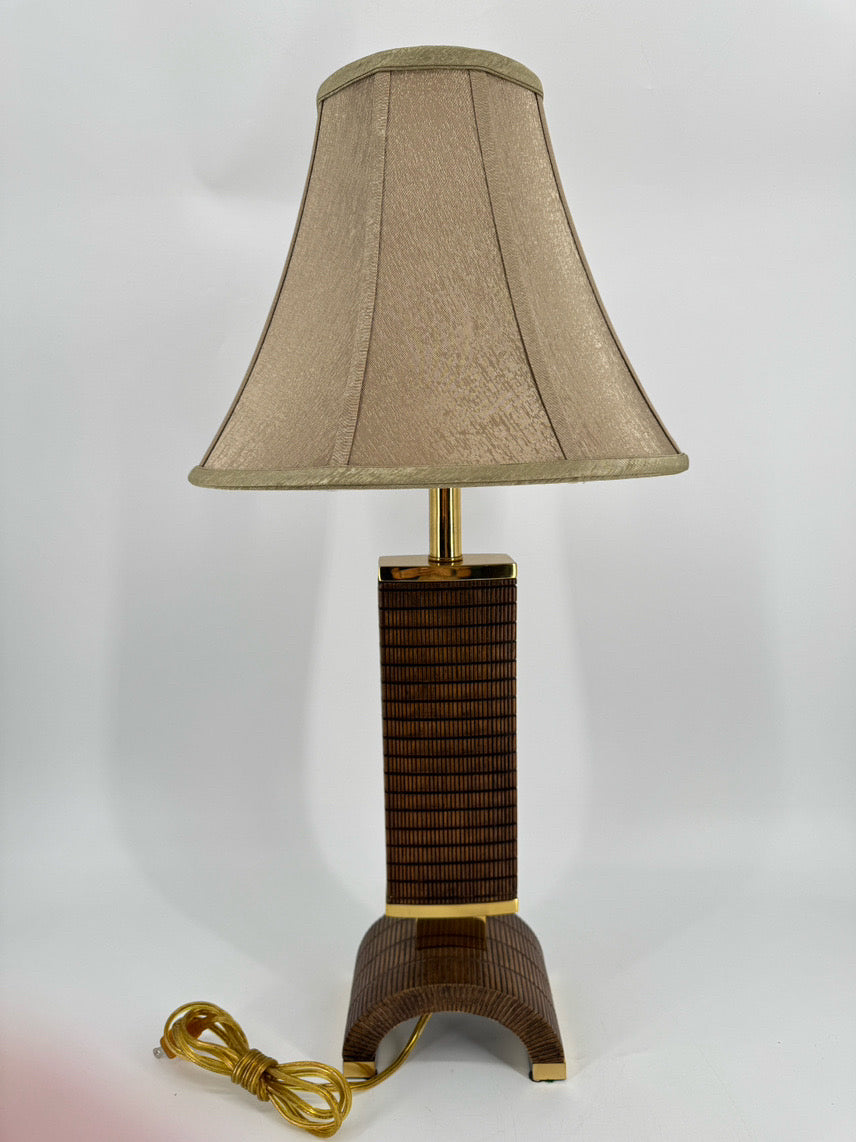 Brown Brass & Resin Arched Bottom Lamp