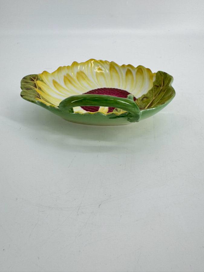 CHELSEA HOUSE Green, Yellow & Pink Porcelain Flower Bowl