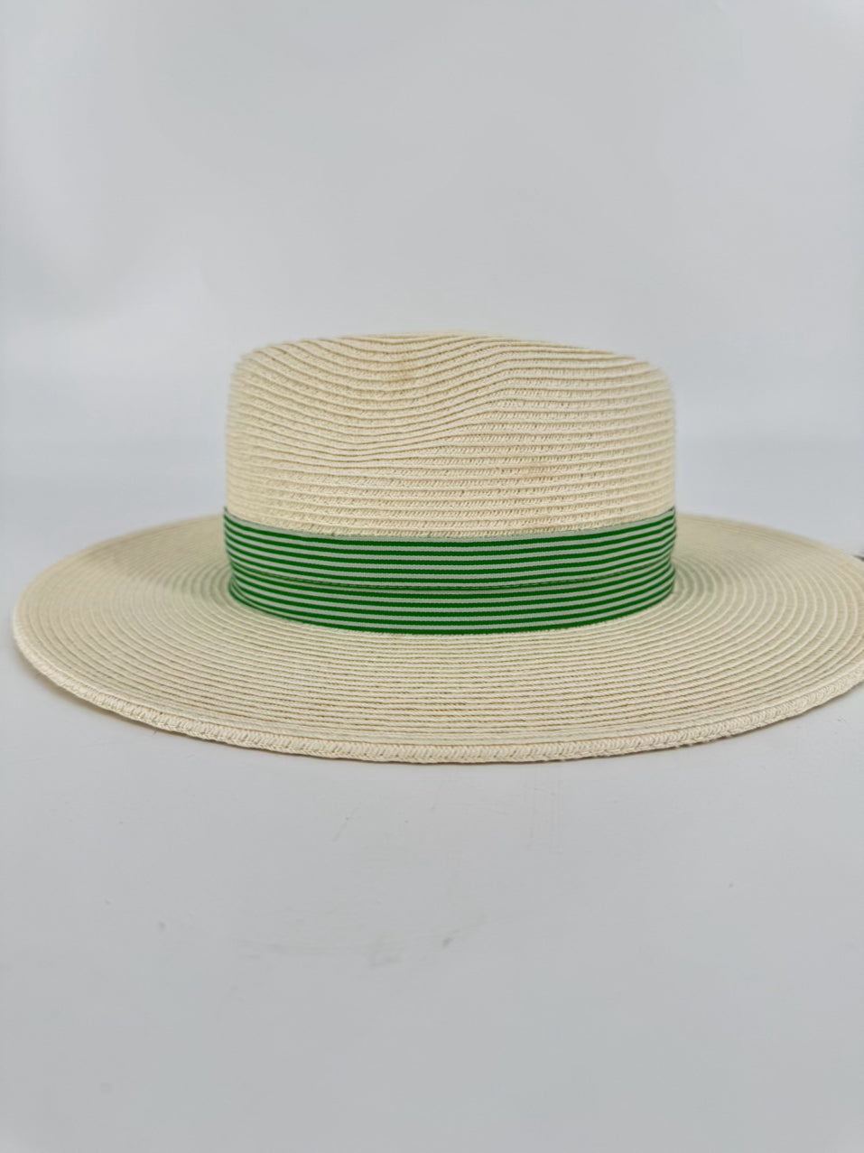 DORFMAN PACIFIC Natural & Green Straw Unisex Hat NWT