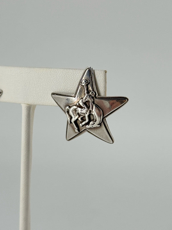DURANGO STERLING SILVER Western Star Rodeo Earrings