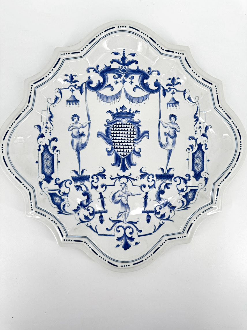 VINTAGE CHELSEA HOUSE Blue & White Porcelain Decorative Wall Plate