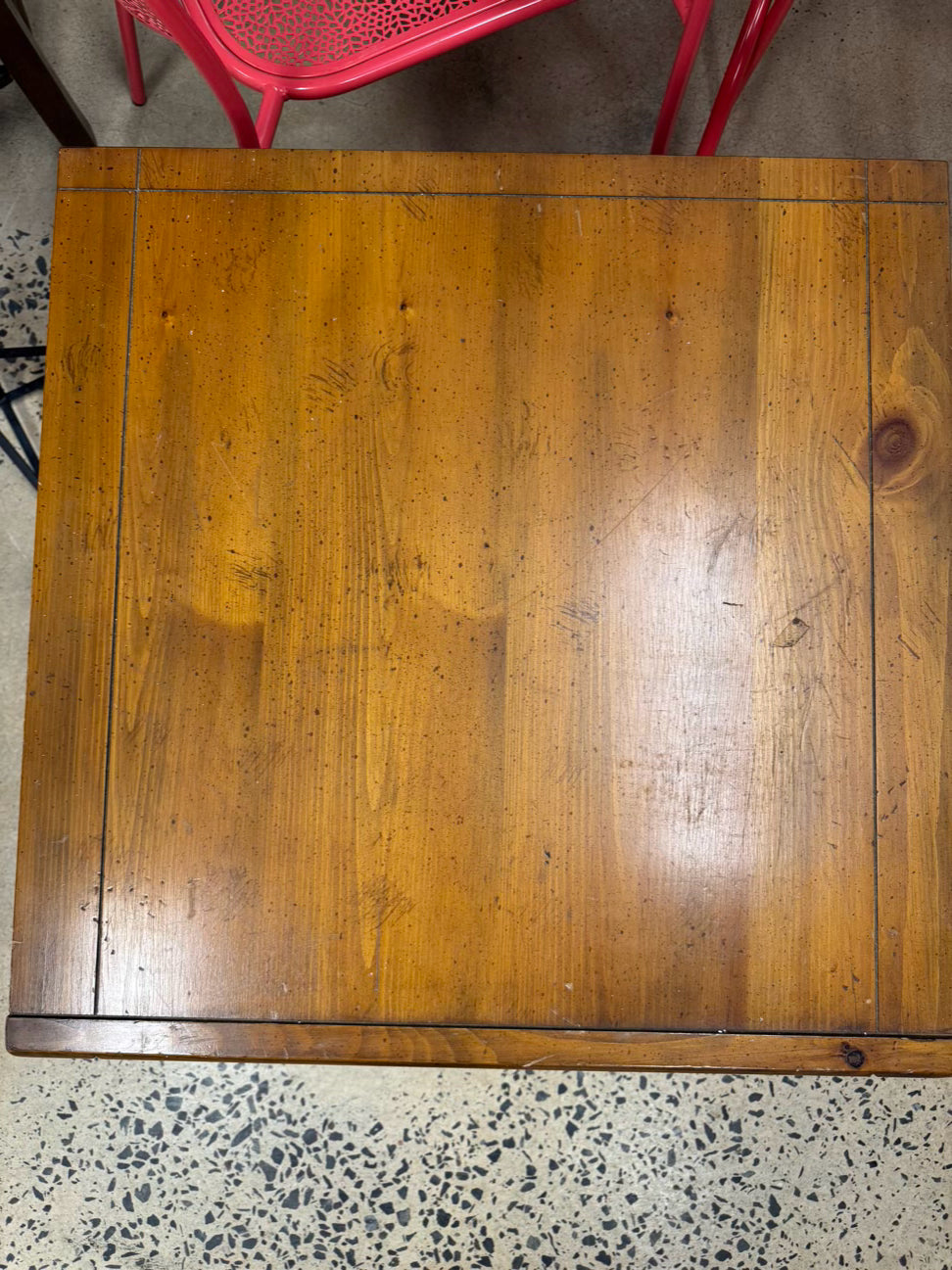 Wood Chevron Mid Century 2-Door Coffee Table