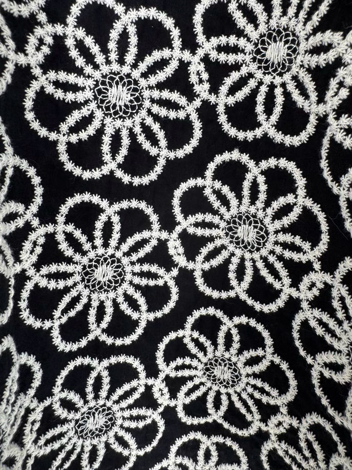 TRAFFIC PEOPLE Size S/M Black Embroidered 2-Piece Set NWT