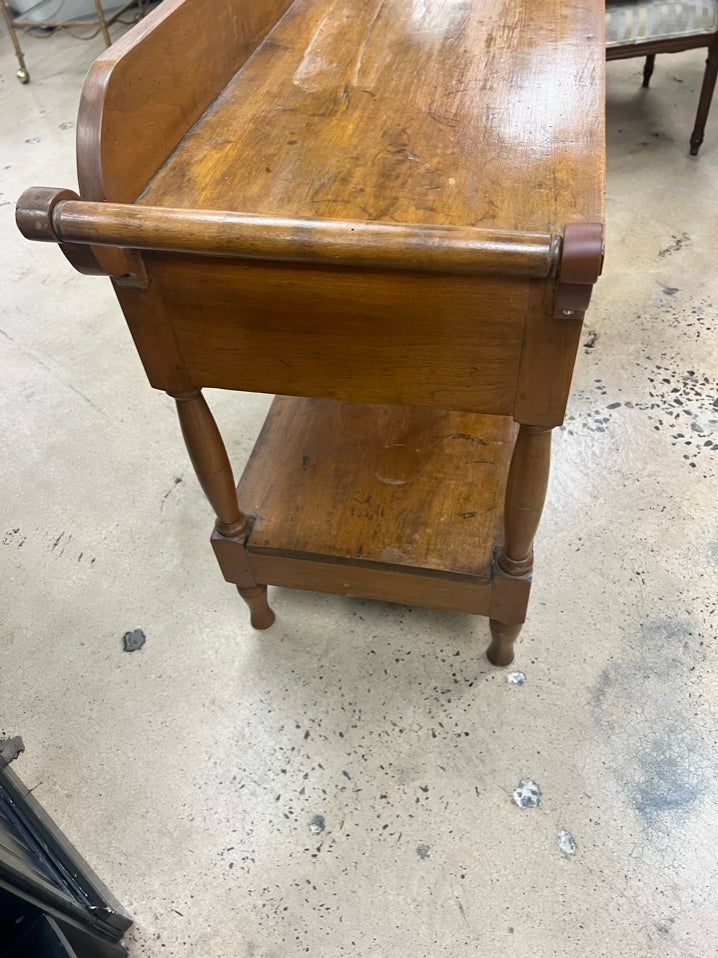 ANTIQUE Wood Wash Stand w/ Towel Bars and 2 Drawers