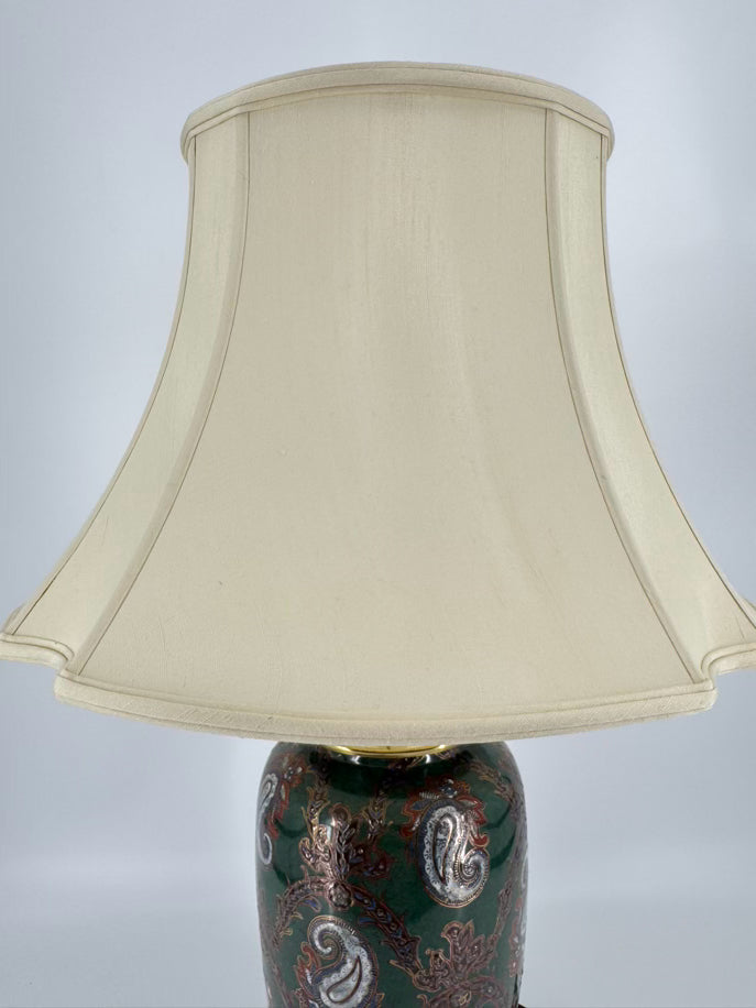 Green Paisley Porcelain Brass Base Lamp