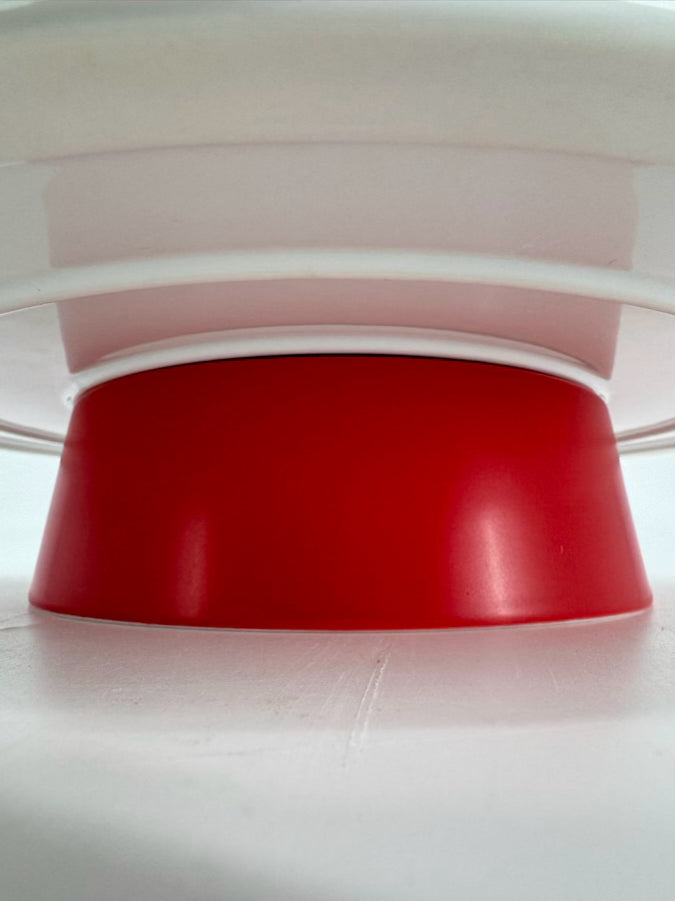 ALESSI Red & White Ceramic & Plastic Alzata Cake Plate