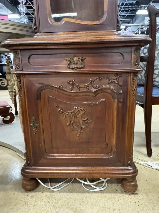 AUSTRIA Dark Wood Ornate 2-Piece Clock