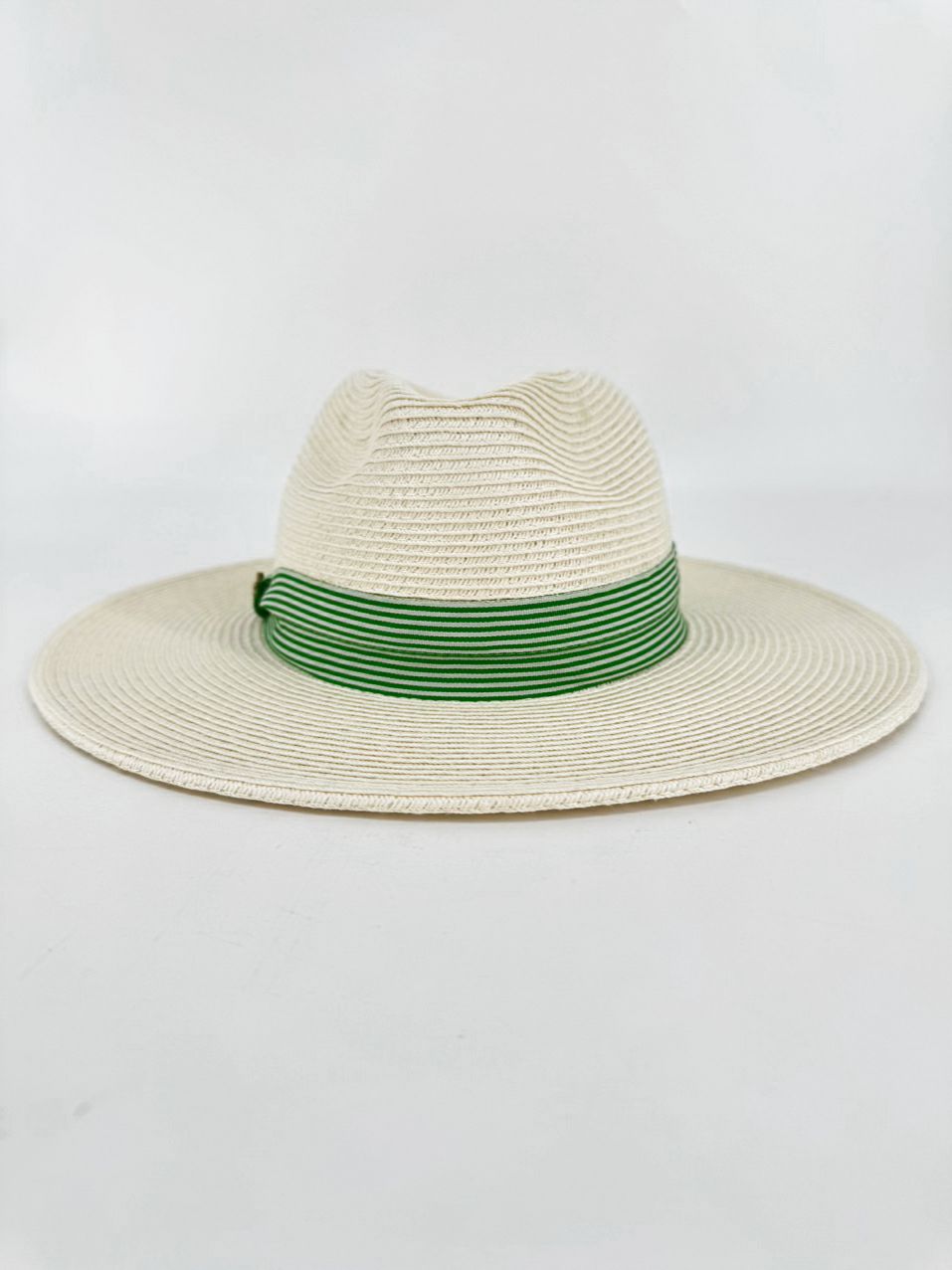 DORFMAN PACIFIC Natural & Green Straw Unisex Hat NWT