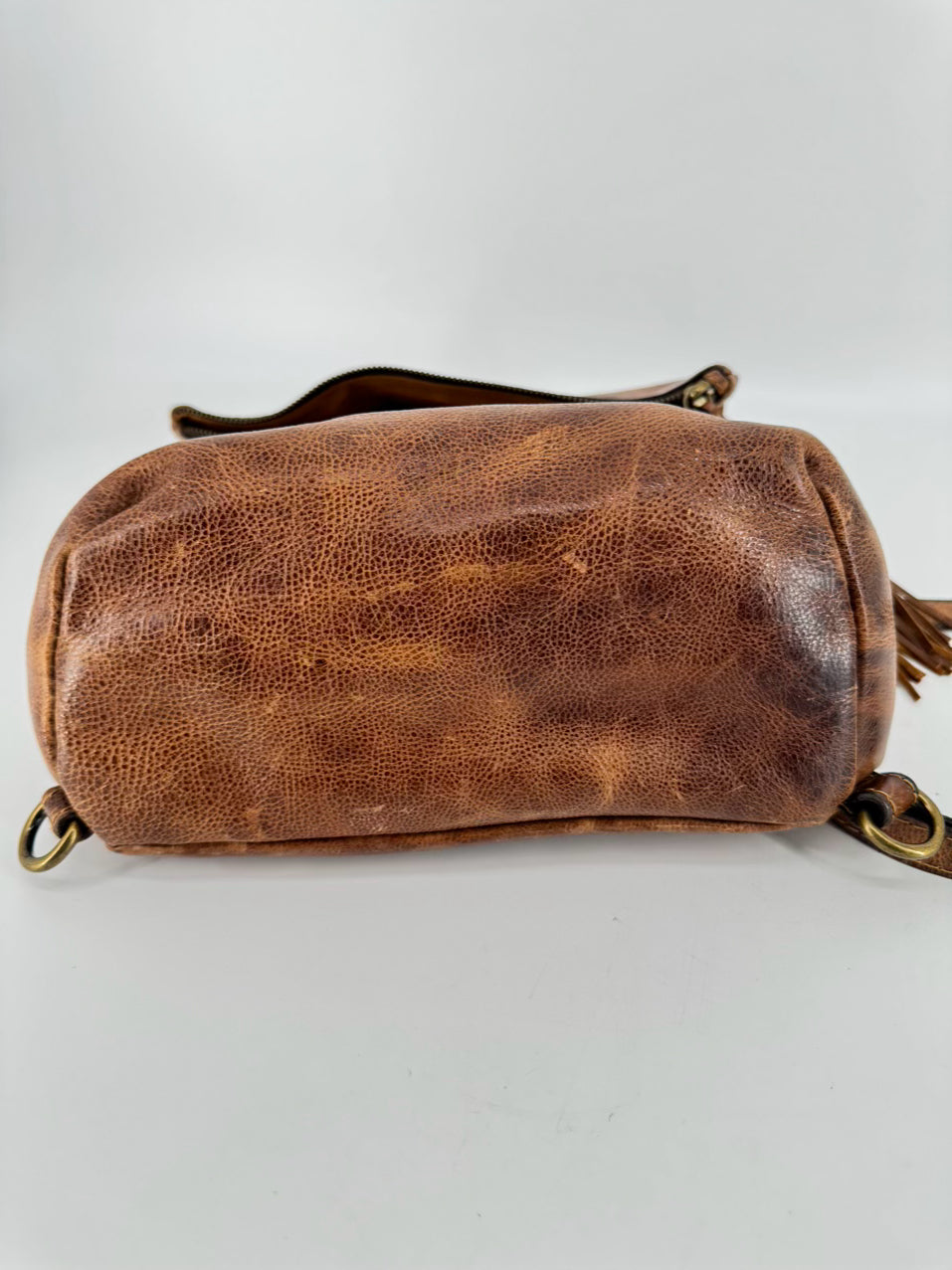 PATRICIA NASH Cognac Leather Backpack w/ Convertible Straps