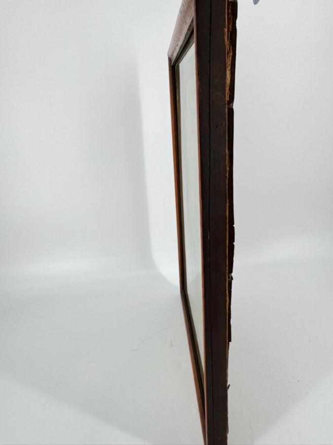 VINTAGE Silk Needlework in Antique Wood Frame