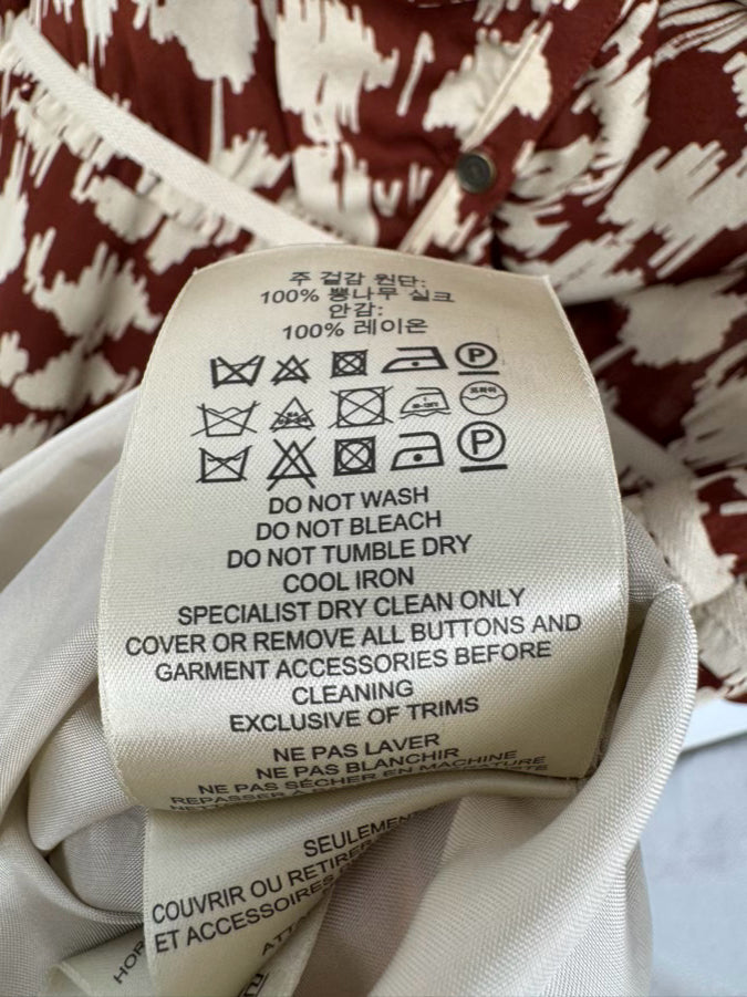 BURBERRY BRIT Size 8 Beige & Rust Silk Dress