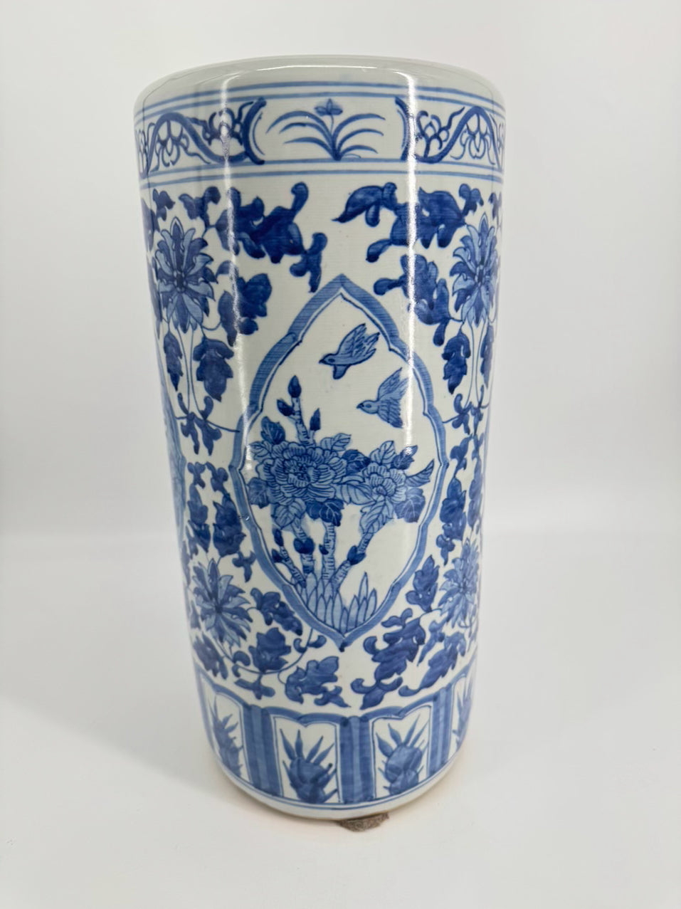 Blue & White Flowers Ceramic Umbrella Stand