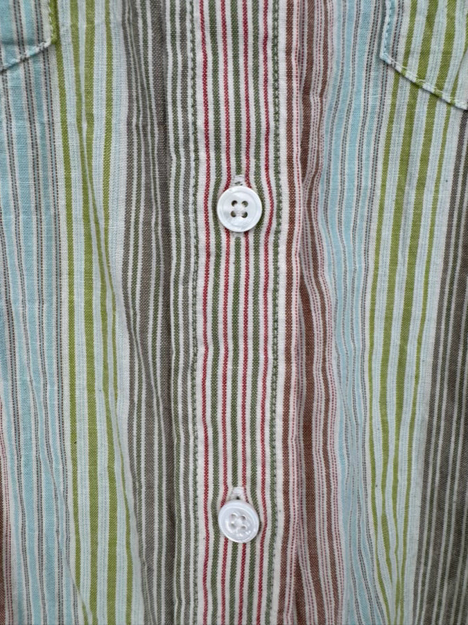 SUNDAYS by WEARESUNDAYS Size XS Green Print Stripe Emmie Shirt NWT