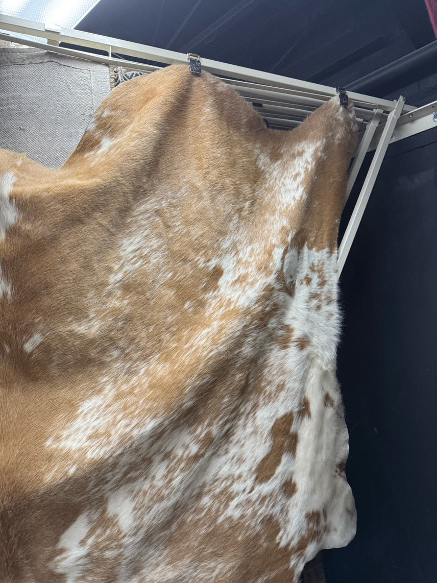 Tan & White Cowhide Area Rug