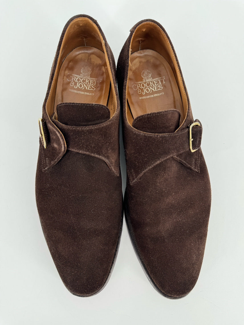 CROCKETT & JONES Size 9.5 Chocolate Suede Dress Shoes