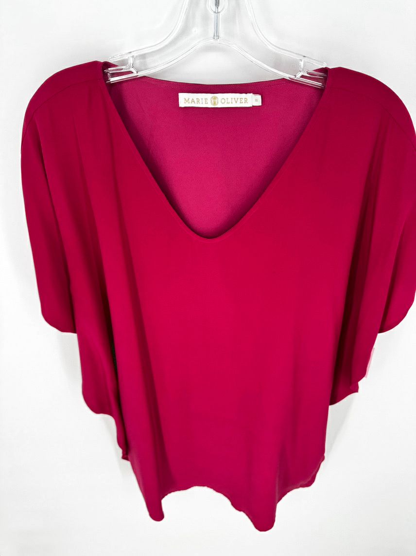 MARIE OLIVER Size M Magenta Silk Dress