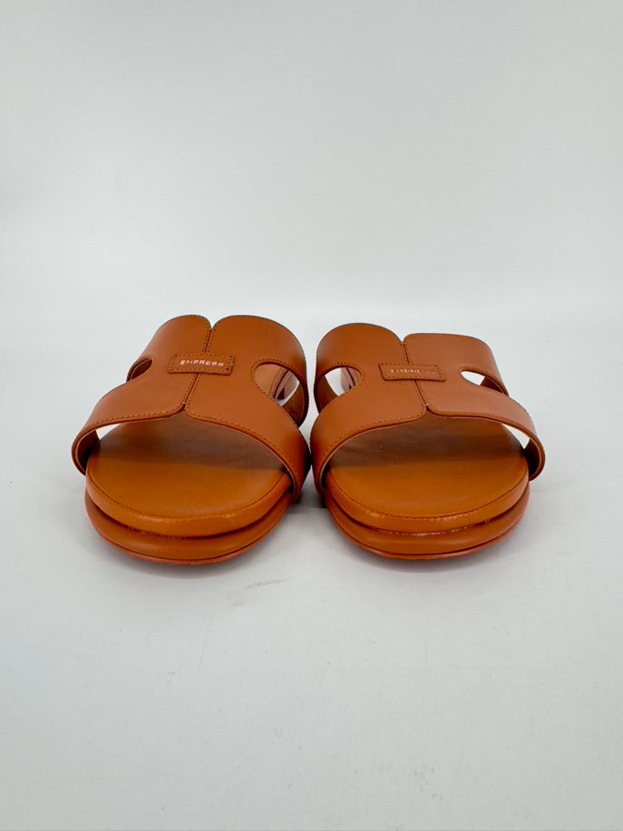EMPRESS Size 43 Cognac Leather Sandals