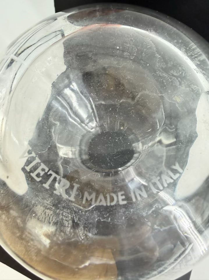 VIETRI Clear Glass Fluted Top Vase