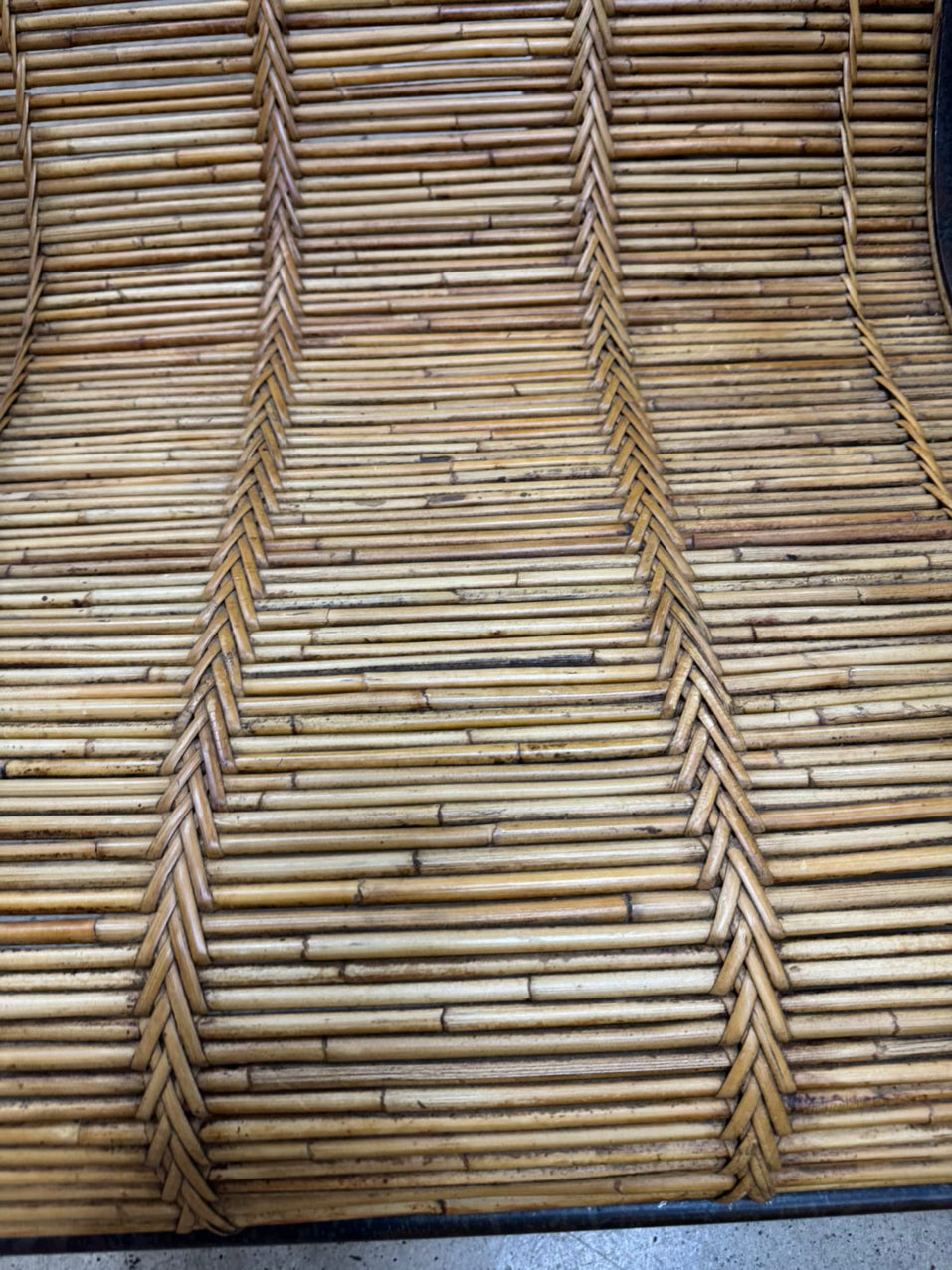 Bamboo & Metal Natural & Brown Chair & Ottoman