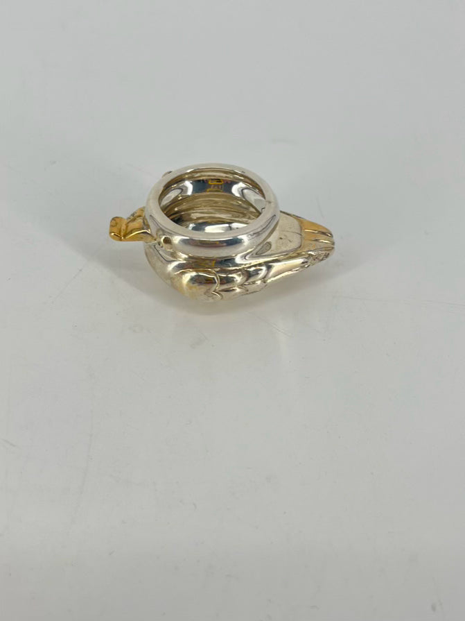 TANE Sterling Silver & Gold Duck Figure