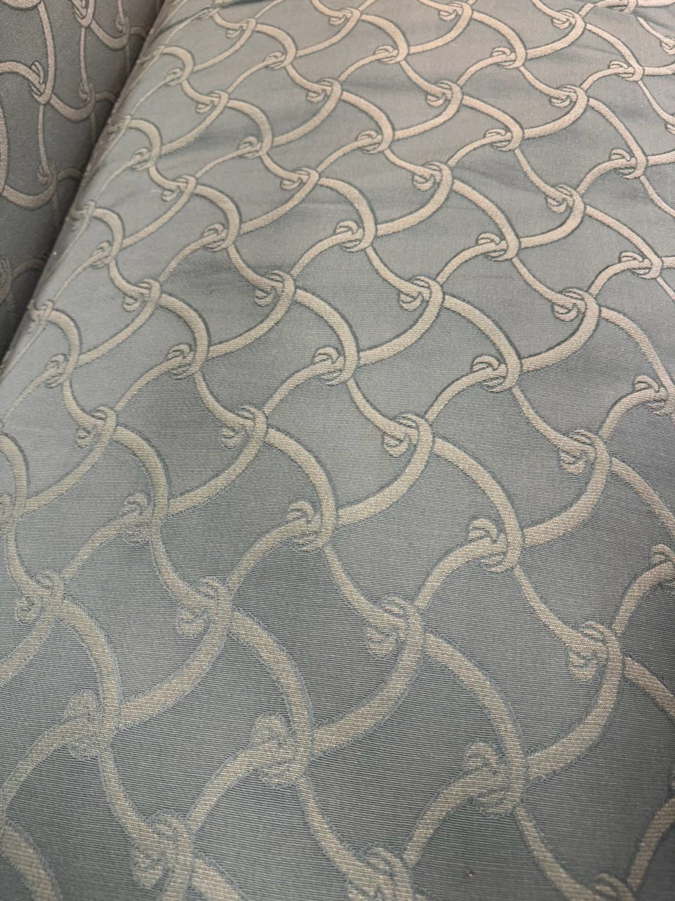 Green Geometric Chippendale Sofa