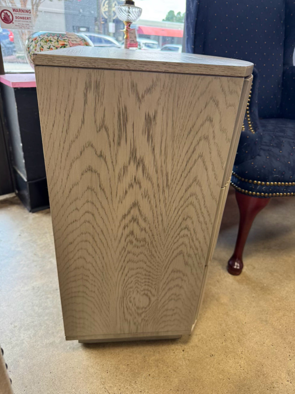 RACHEL ZOE Wood Taupe Fluted Nightstand