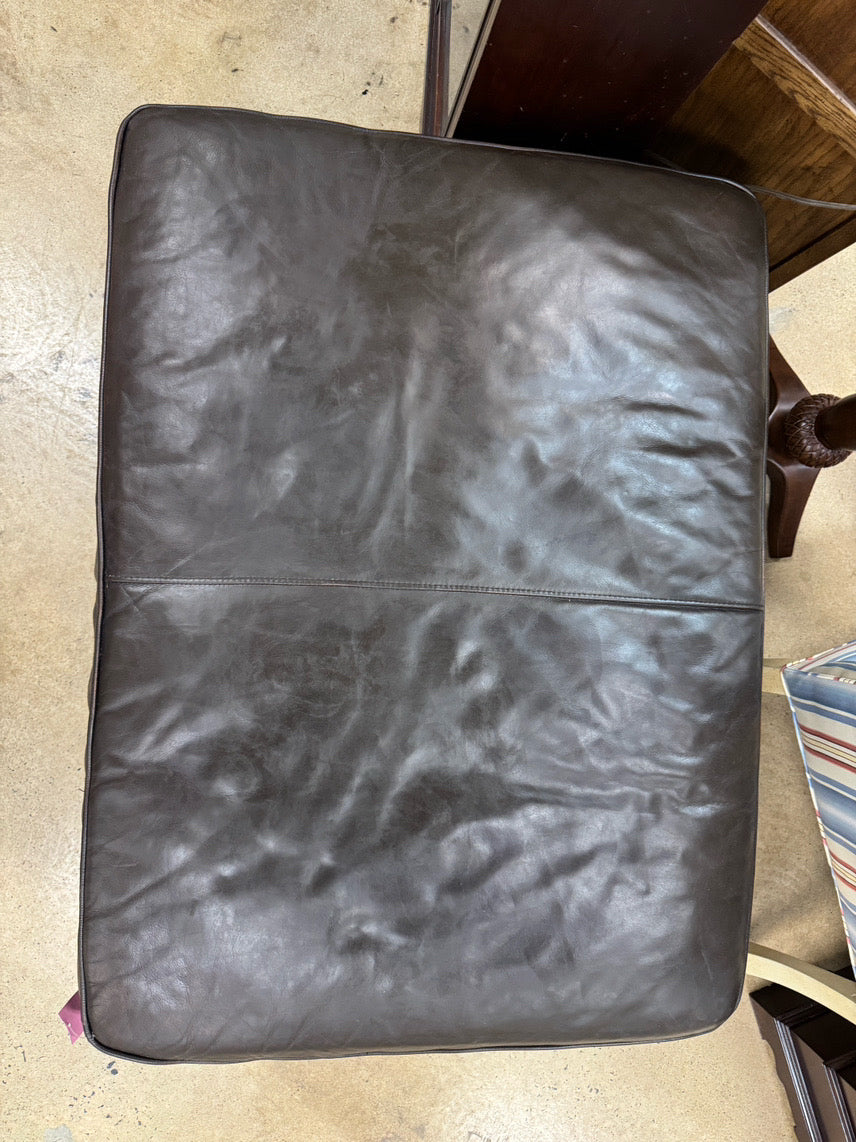 Brown Leather Ottoman