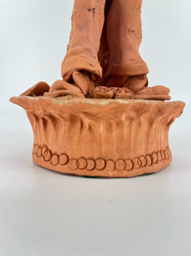SIGNED Orange Terra Cotta A. Miguel Figure