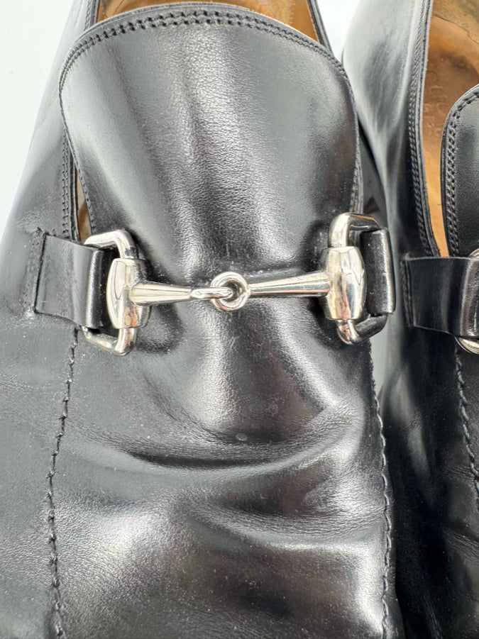 GUCCI Size 11 Black Leather Dress Shoes