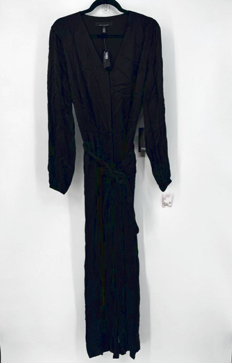 WHBM Size 14 Black Satin Jumpsuit NWT