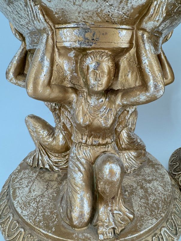 Gold Greek Figures Pair of Centerpieces