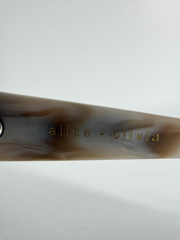ALICE + OLIVIA Marble Cream & Brown Sunglasses