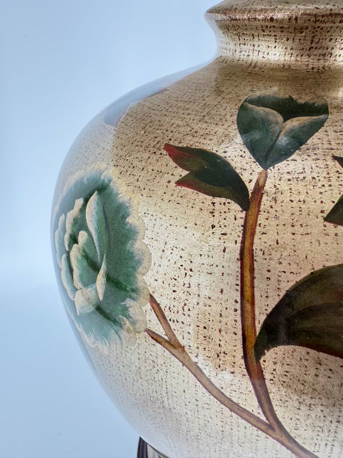 Gold & Green Ceramic Birds Lamp