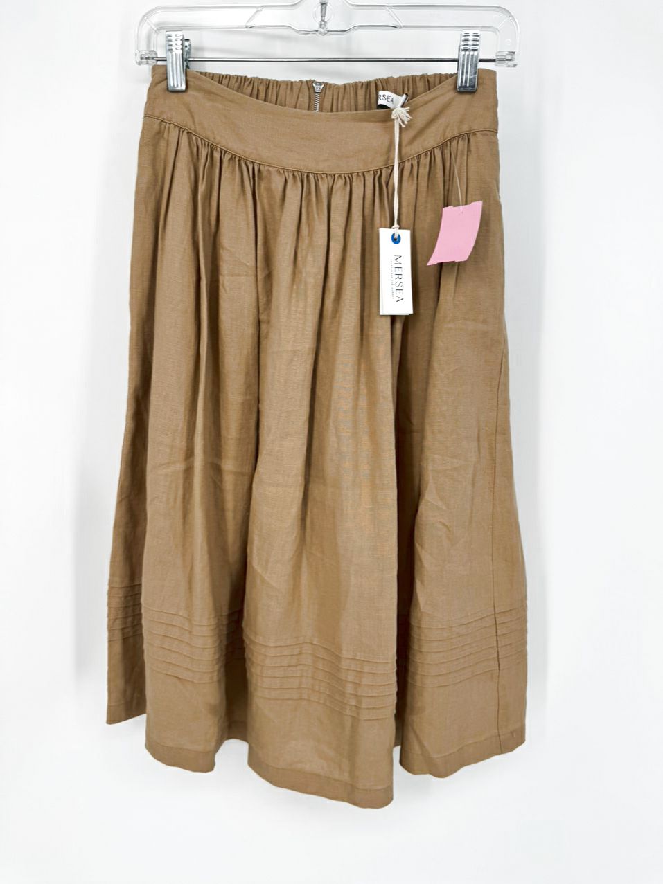 MERSEA Size S Tan Linen Poete Skirt NWT