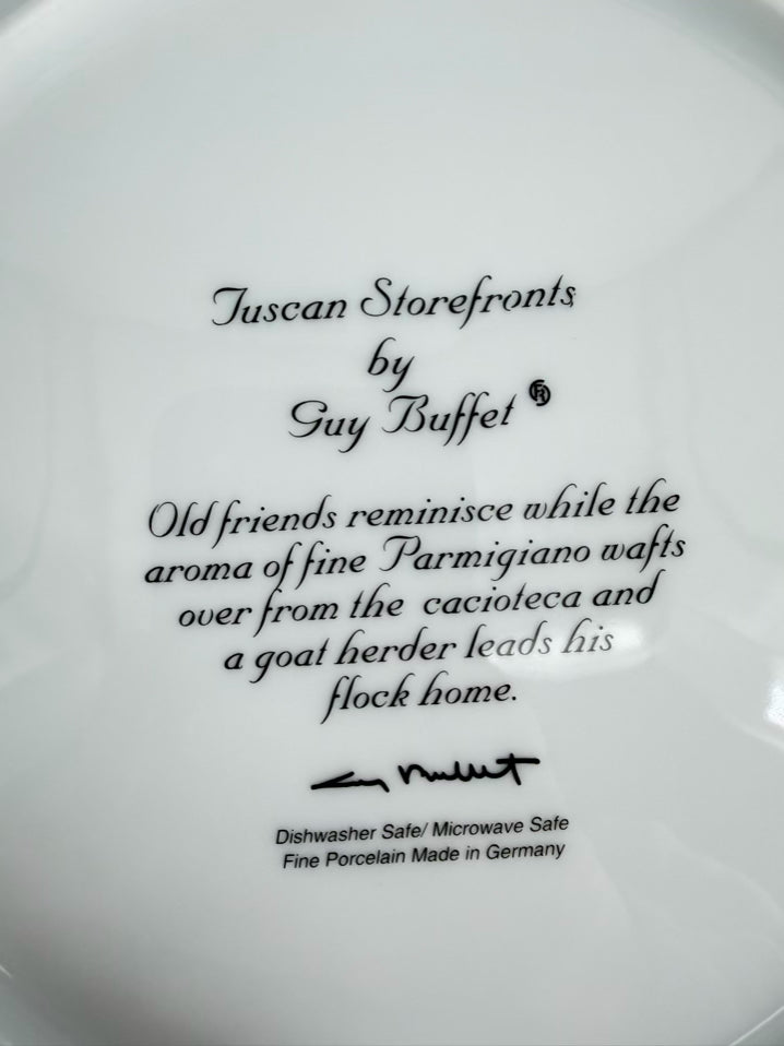 GUY BUFFET Multi Colored Ceramic Tuscan Storefronts Plate Setting For 6