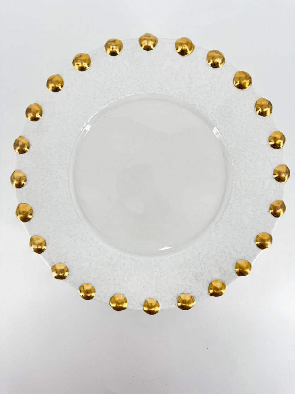 VIETRI White & Gold Palladio Gold Dots Set of 10 Chargers
