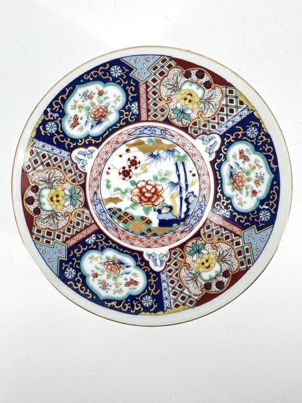 IMARI WARE Navy & Rust Set 8 Small Plates